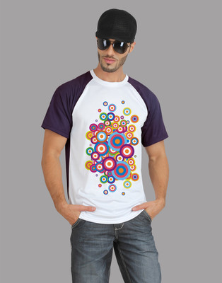 

Trionic Printed Men's Round Neck Purple T-Shirt, Deep purple