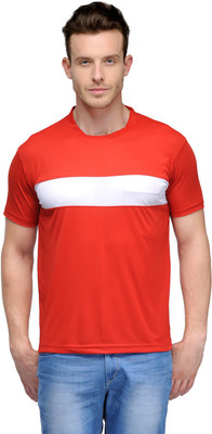 

Scott International Solid Men' Round Neck Red T-Shirt, Red;white