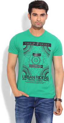 

Lee Printed Men' Round Neck Green T-Shirt, Vvd green