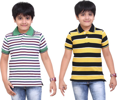 

FabTag - Dongli Boys Printed T Shirt(White, Pack of 2, Multicolor