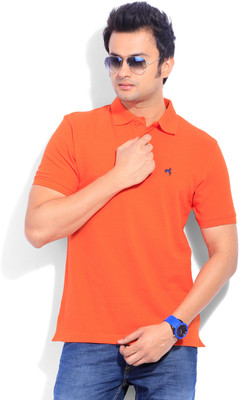 

Wrangler Solid Men's Polo Neck Orange T-Shirt