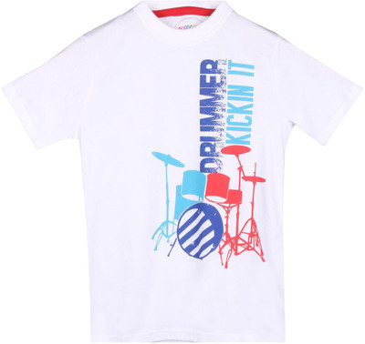 

Poppers by Pantaloons Boys Graphic Print T Shirt(White, Pack of 1