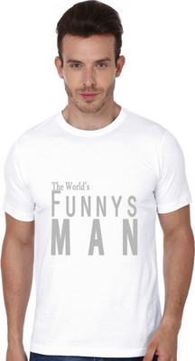 

Trendster Printed Men's Round Neck White T-Shirt