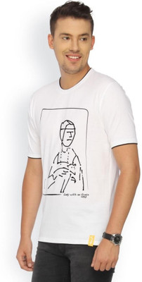 

Campus Sutra Printed Men Round Neck White T-Shirt