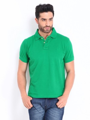 Concepts Solid Men Polo Neck Green T-Shirt