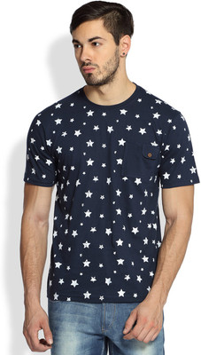 

DIFFERENCE OF OPINION Printed Men's Round Neck Blue T-Shirt