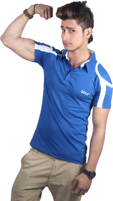 

Spur Self Design Men's Polo Neck Dark Blue T-Shirt, Royal blue