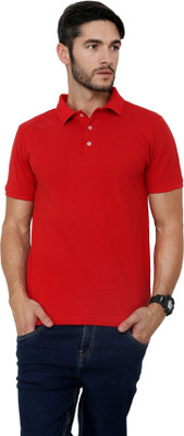 

Rigo Solid Men's Polo Neck Red T-Shirt