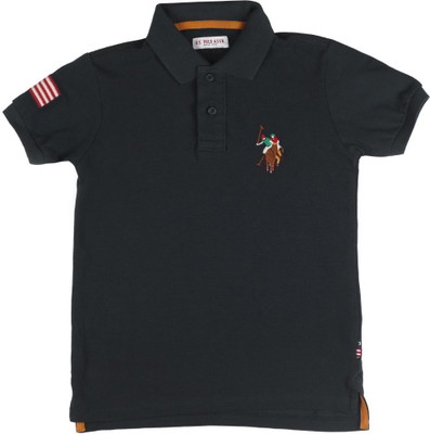 

US Polo Kids Boys Solid Cotton T Shirt(Blue, Pack of 1, Navy