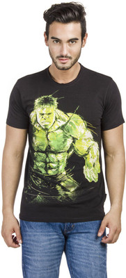 Avengers Printed Men' Round Neck Black T-Shirt