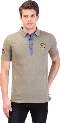 

TAG-7 Solid Men Polo Neck Green T-Shirt
