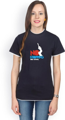 

Campus Sutra Solid Women's Round Neck Dark Blue T-Shirt
