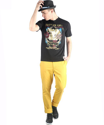 

Proline Solid Men's Round Neck Black T-Shirt, Bk