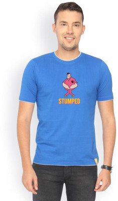 

Campus Sutra Printed Men Round Neck Blue T-Shirt, Royal blue