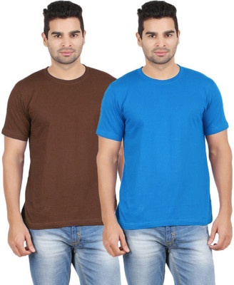 

Gallop Solid Men' Round Neck Multicolor T-Shirt(Pack of 2
