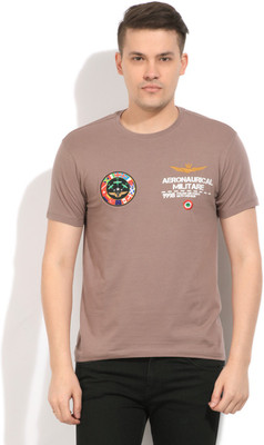

Flippd Solid Men's Round Neck Brown T-Shirt, Mushroom