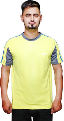 

Port Solid Men's V-neck Yellow T-Shirt