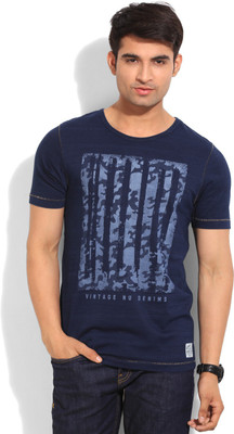 

Numero Uno Printed Men's Round Neck Blue T-Shirt, Indigo
