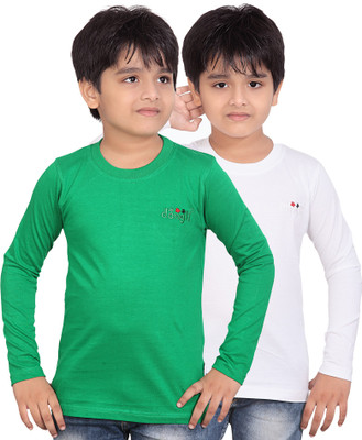 

FabTag - Dongli Boys Solid, Self Design T Shirt(Multicolor, Pack of 2, Multicolor_9