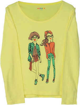 

Poppers by Pantaloons Girls Graphic Print T Shirt(Yellow, Light yellow