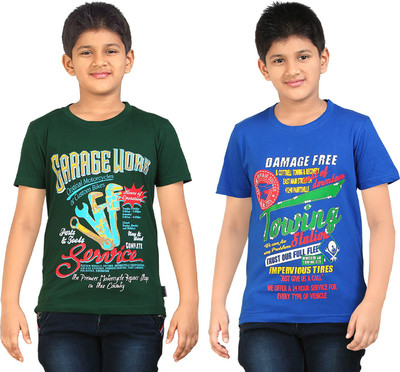 

FabTag - Dongli Boys Printed T Shirt(Dark Green, Pack of 2, Combo color