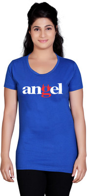 

Tantra Graphic Print Women's Round Neck Blue T-Shirt, Royal blue
