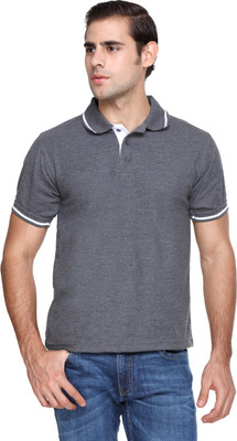 

FX Jeans Co Solid Men' Polo Neck Grey T-Shirt