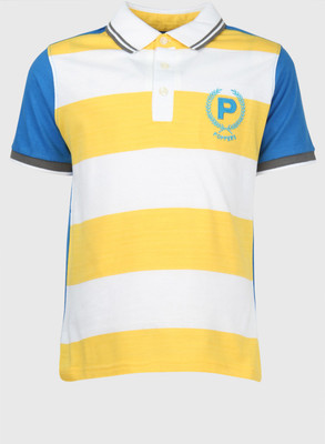

Poppers by Pantaloons Boys Striped T Shirt(Yellow, Pack of 1
