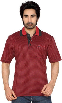 

Thinc Striped Men' Polo Neck Red, Black T-Shirt