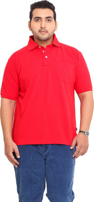 

John Pride Solid Men's Polo Neck Red T-Shirt