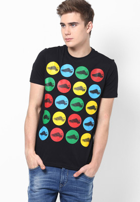 

Ajile by Pantaloons Printed Men's Round Neck Black T-Shirt