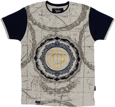 

Pokizo Boys Printed T Shirt(Grey, Pack of 1