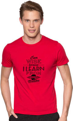 Redfool Fashions Printed, Graphic Print Men Round Neck Red T-Shirt
