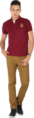 Proline Striped Men's Polo Neck Purple T-Shirt, Mml