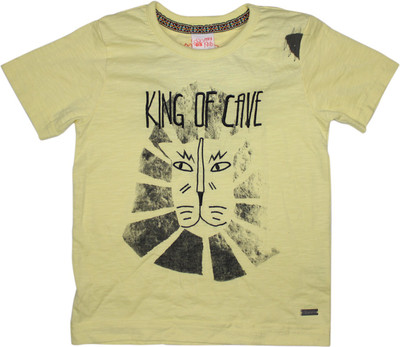

FS Mini Klub Boys Printed Cotton T Shirt(Multicolor, Pack of 1, Lemon yellow