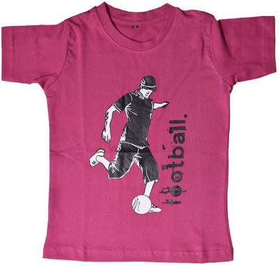 BRITISH TERMINAL Boys Animal Print Slim T Shirt(Pink, Pack of 1)