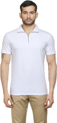 

Poshuis Solid Men's Polo Neck White T-Shirt