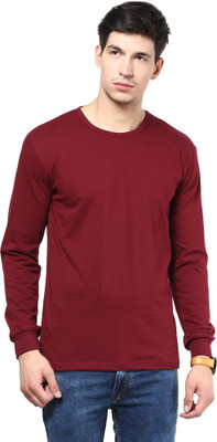 

Izinc Solid Men' Round Neck Maroon T-Shirt