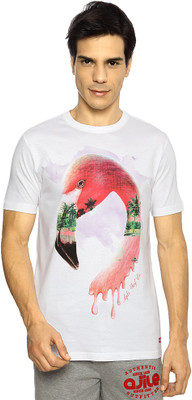 

Ajile by Pantaloons Printed Men' Round Neck White T-Shirt