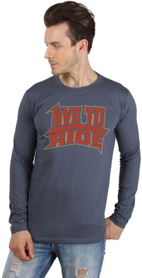 

SayItLoud Printed Men' Round Neck Grey T-Shirt, Dark grey