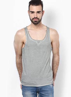 

Jack & Jones Solid Men's Round Neck Grey T-Shirt, Moon mist