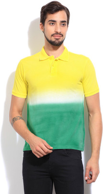 

Global Nomad Striped Men's Polo Neck Green, Yellow T-Shirt, Yellow-parrot