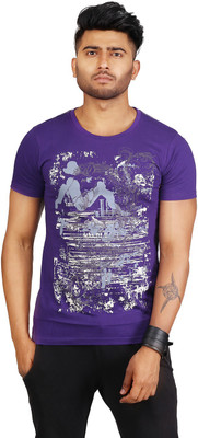 

Masculino Latino Printed Men's Round Neck Red T-Shirt