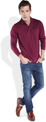 

Raymond Solid Men's Polo Neck Maroon T-Shirt