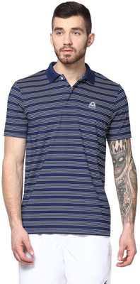 

Aurro Self Design Men's Polo Neck Blue T-Shirt, Silver