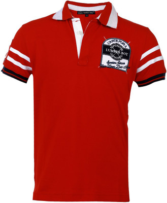 

Lumber Boy Boys Embroidered, Printed Cotton T Shirt(Red, Pack of 1