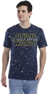 

Star Wars Printed Men's Round Neck Blue T-Shirt, Dress blue