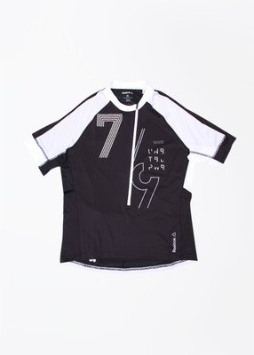 

REEBOK Printed Men's Fashion Neck White, Black T-Shirt