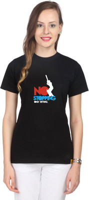 

Campus Sutra Geometric Print Women's Round Neck Black T-Shirt