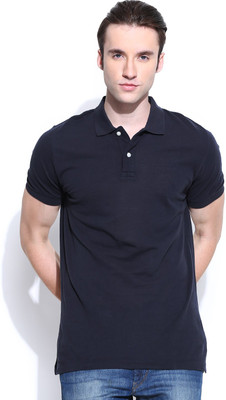 

French Connection Solid Men's Polo Neck Blue T-Shirt, Marine blue